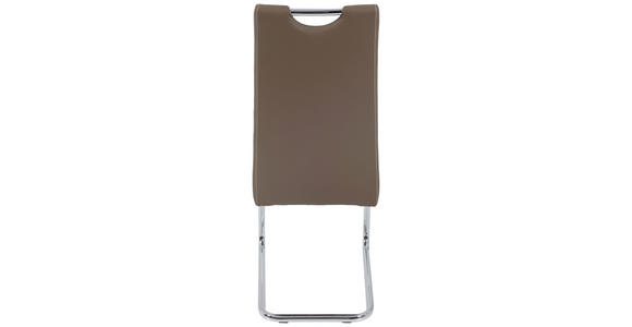 SCHWINGSTUHL in Lederlook - Chromfarben/Dunkelbraun, Design, Textil/Metall (43/98/59cm) - Carryhome
