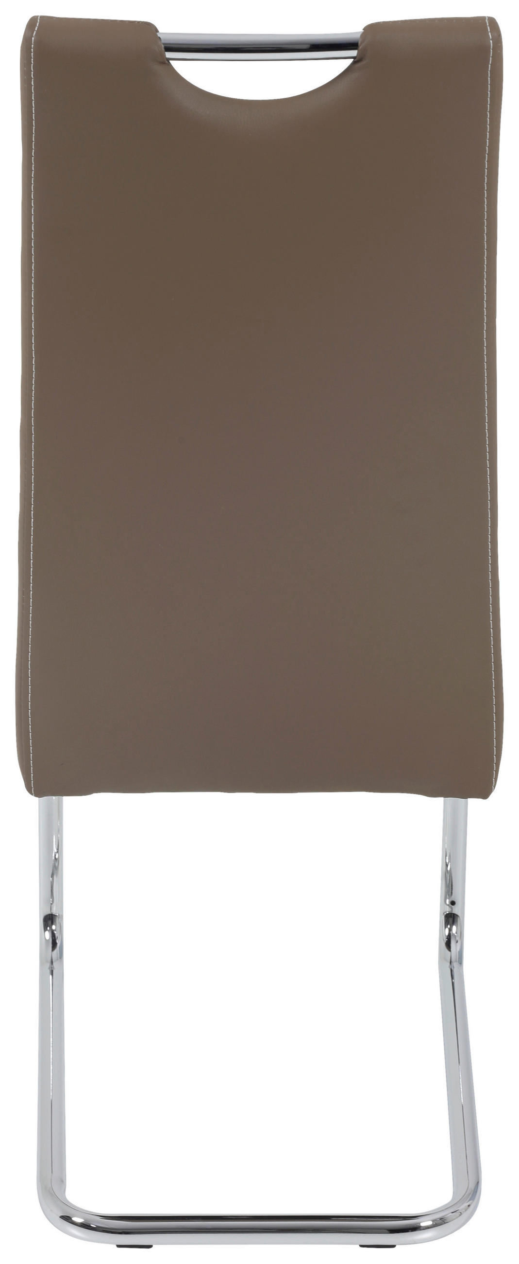 SCHWINGSTUHL  in Lederlook  - Chromfarben/Dunkelbraun, Design, Textil/Metall (43/98/59cm) - Carryhome