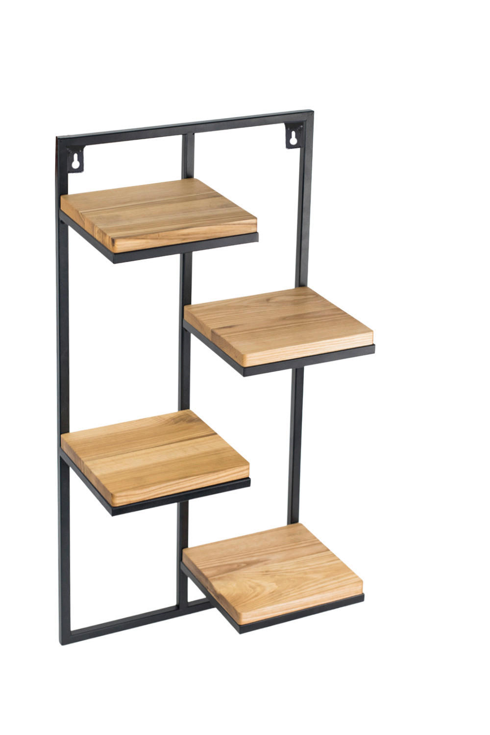 WANDREGAL  - Schwarz, Design, Holz/Metall (38.5/79.5/20cm)