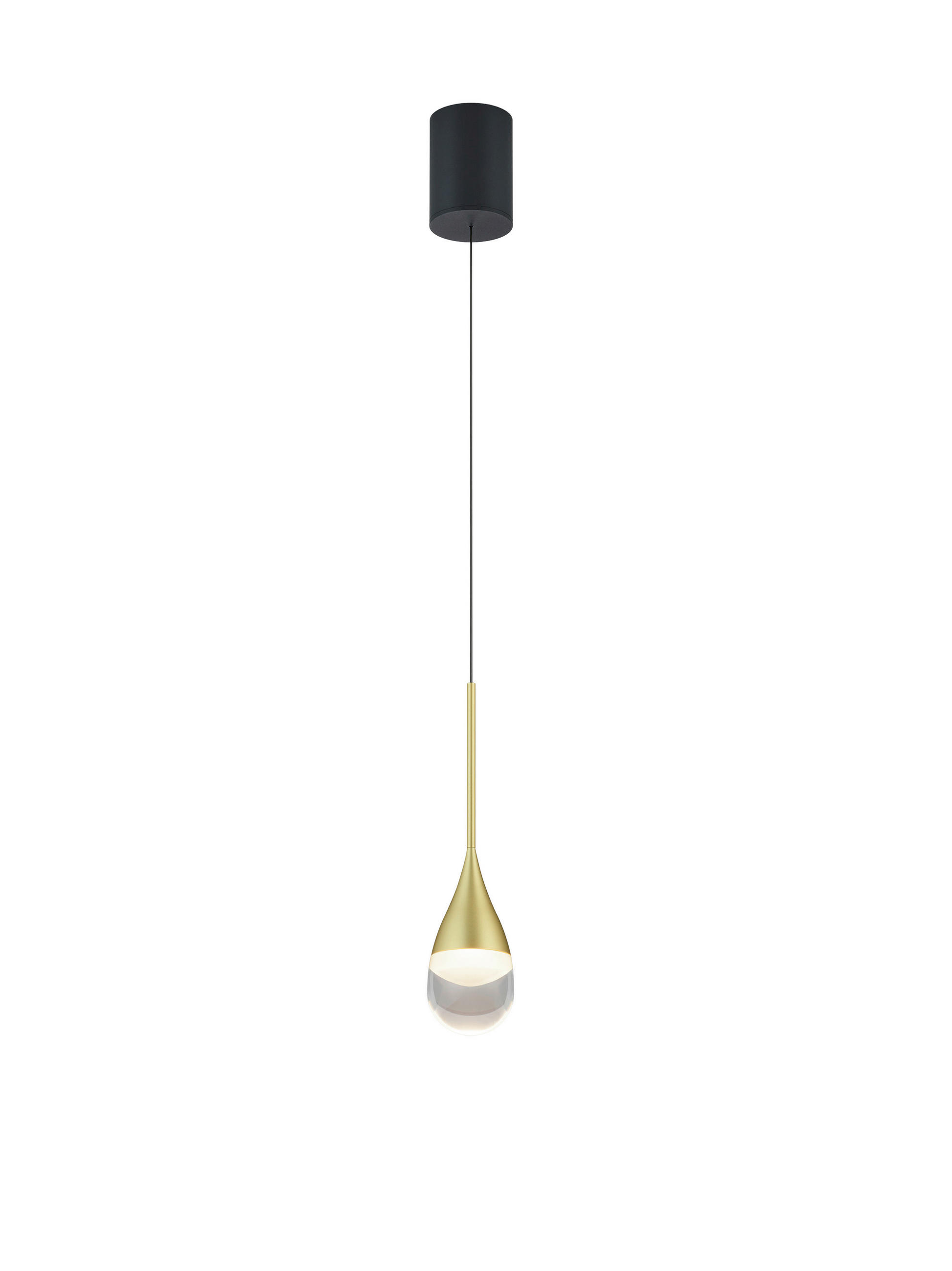 LED-HÄNGELEUCHTE Deep 8/210 cm   - Goldfarben/Schwarz, Design, Glas/Metall (8/210cm) - Helestra