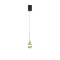 LED-HÄNGELEUCHTE Deep 8/210 cm   - Goldfarben/Schwarz, Design, Glas/Metall (8/210cm) - Helestra