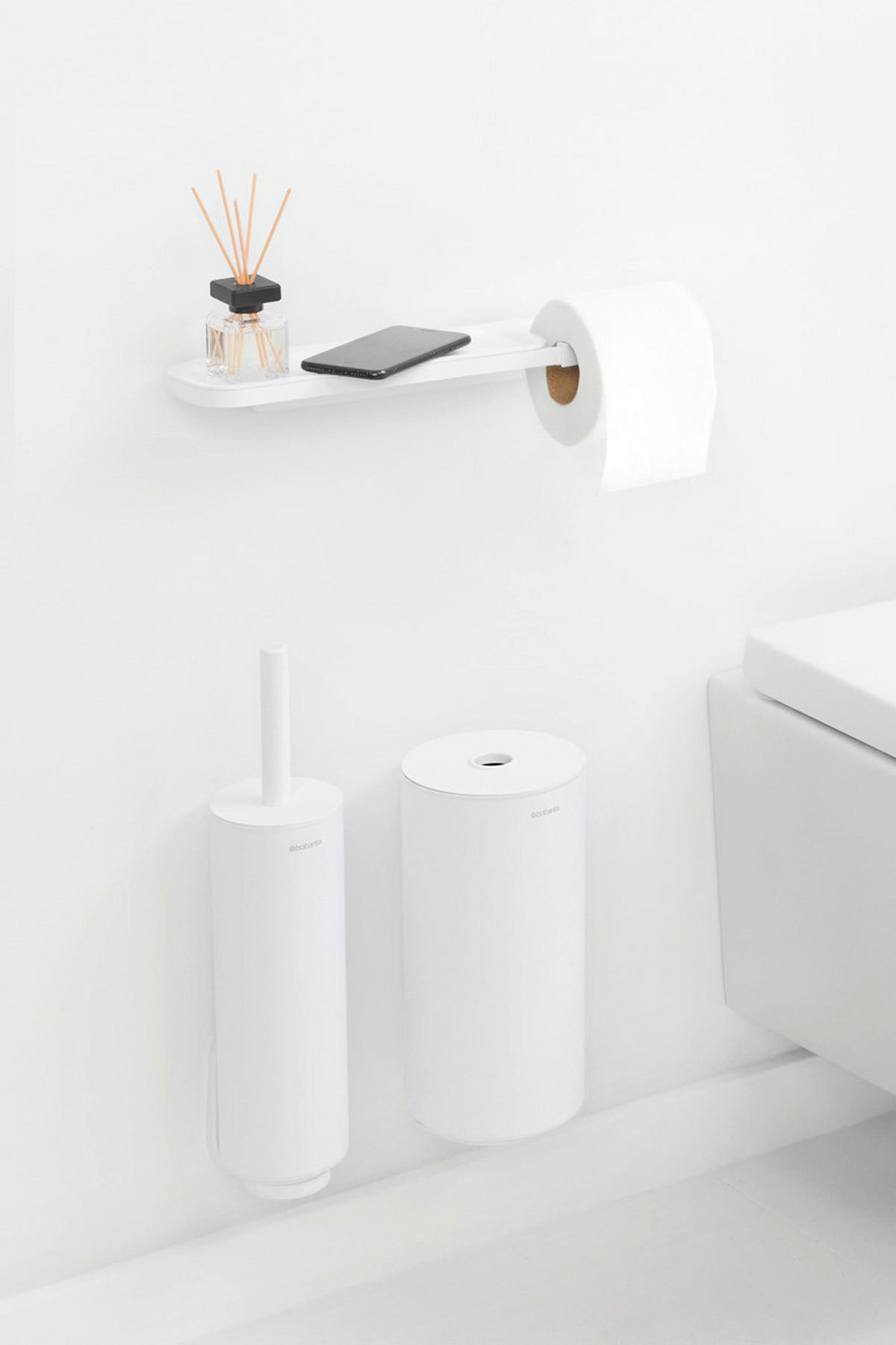 DRŽALO ZA TOALETNI PAPIR - bela, Basics, kovina (42.1/4.4/8.9cm) - Brabantia