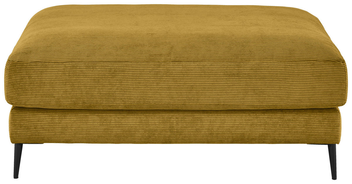 HOCKER in Textil Gelb, Grün  - Gelb/Schwarz, Design, Textil/Metall (120/43/90cm) - Dieter Knoll