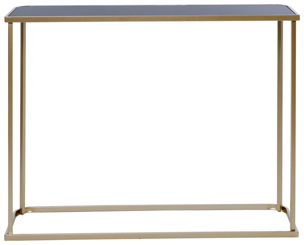 KONSOLENTISCH in Metall, Glas 100/30/76 cm   - Goldfarben/Schwarz, Modern, Glas/Metall (100/30/76cm) - Livetastic