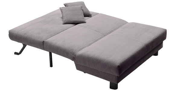 SCHLAFSOFA Cord Grau  - Schwarz/Grau, Design, Textil/Metall (145/85/100cm) - Carryhome