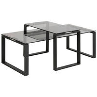 COUCHTISCH Hartglas 115/55/45 cm rechteckig Schwarz, Klar  - Klar/Schwarz, Trend, Glas/Metall (115/55/45cm) - Livetastic