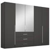 DREHTÜRENSCHRANK  in Graphitfarben  - Chromfarben/Graphitfarben, Design, Glas/Holzwerkstoff (251/223/60cm) - home24