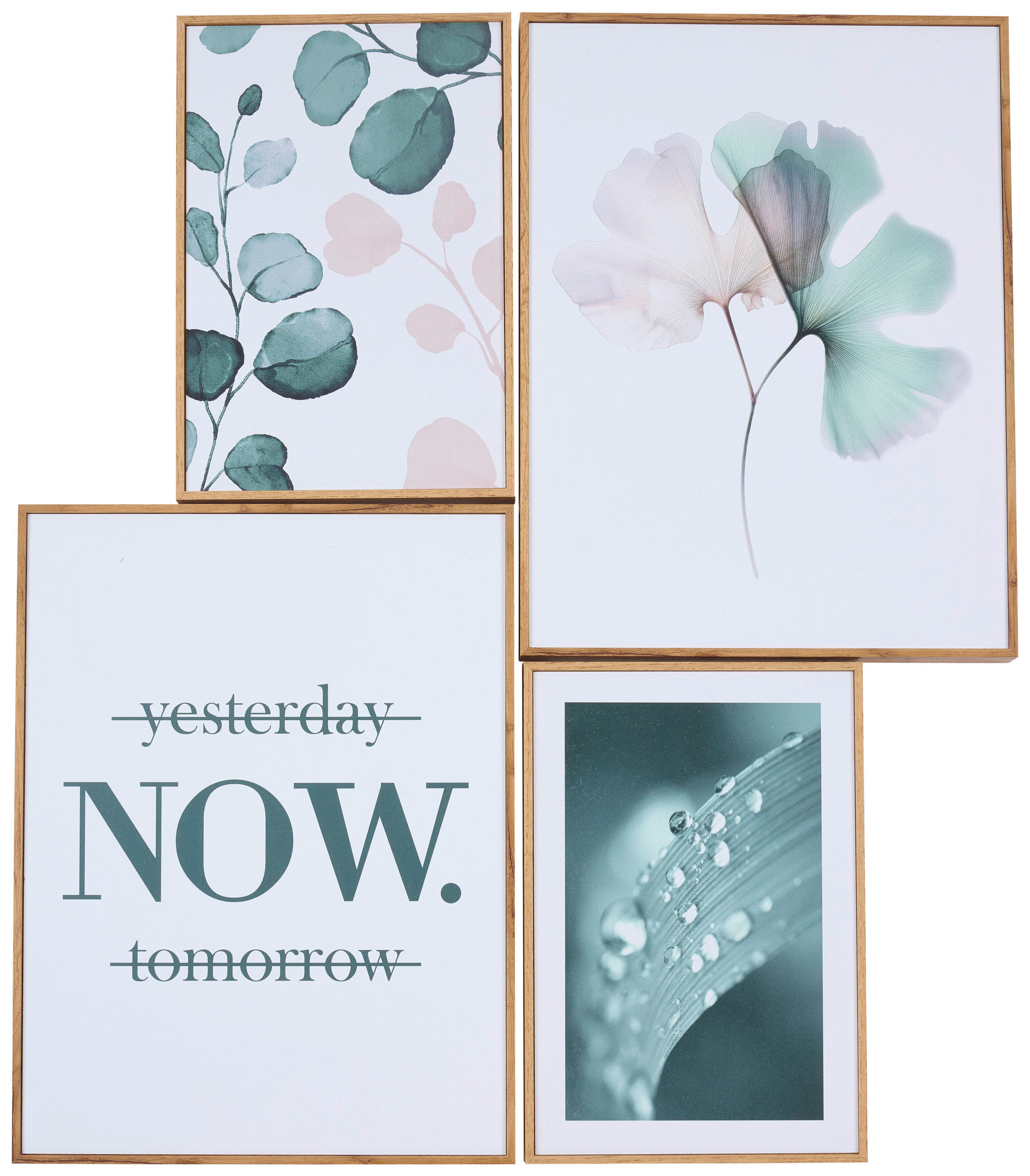 TIŠTĚNÉ OBRAZY NA PLÁTNĚ, krajina a příroda, text, květiny, 67/65 cm  - barvy dubu/vícebarevná, Trend, kompozitní dřevo/papír (67/65cm) - Monee