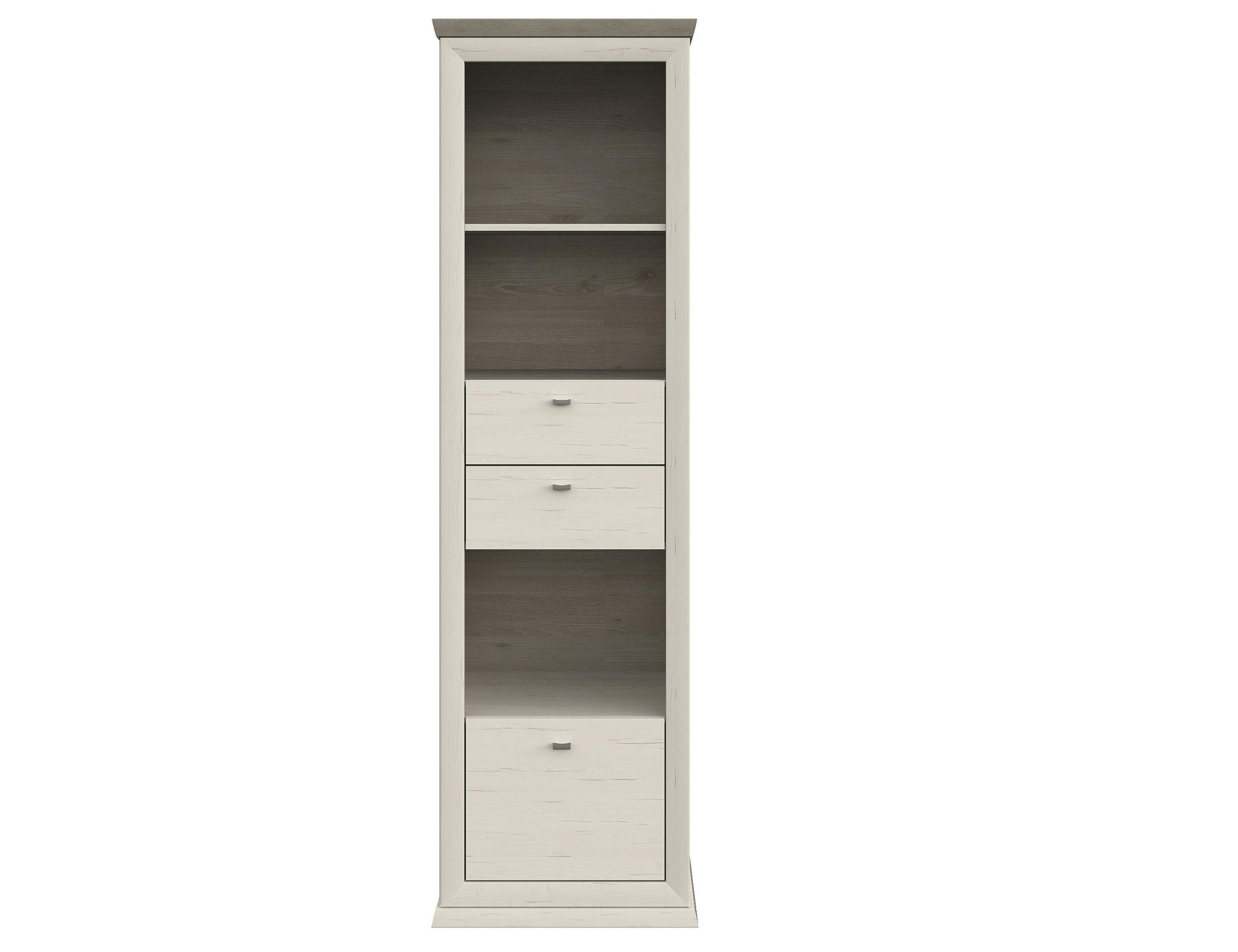 STANDREGAL Grau, Weiß, Pinienfarben - Weiß/Grau, LIFESTYLE, Holzwerkstoff/Metall (56/209/43cm) - Hom`in