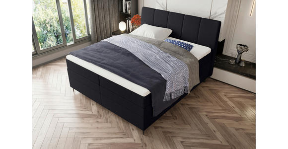 BOXSPRINGBETT 180/200 cm  in Schwarz  - Schwarz, KONVENTIONELL, Textil/Metall (180/200cm) - Carryhome