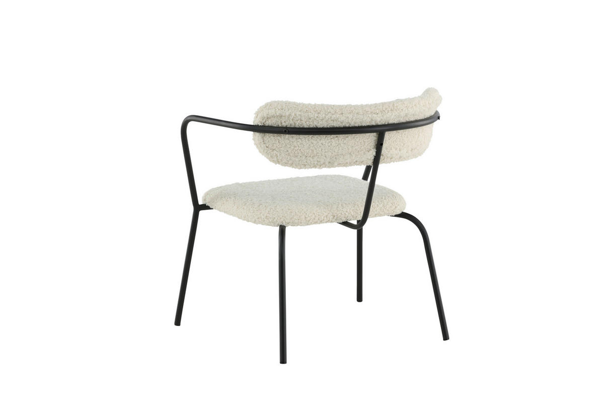 SESSEL in Teddystoff Schwarz, Weiß  - Schwarz/Weiß, Design, Textil/Metall (68/69/67cm) - Livetastic