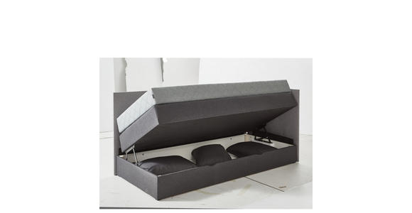 BOXSPRINGBETT 90/200 cm in Hellgrau, Dunkelgrau - Dunkelgrau/Hellgrau, KONVENTIONELL, Holz/Holzwerkstoff (90/200cm) - Xora