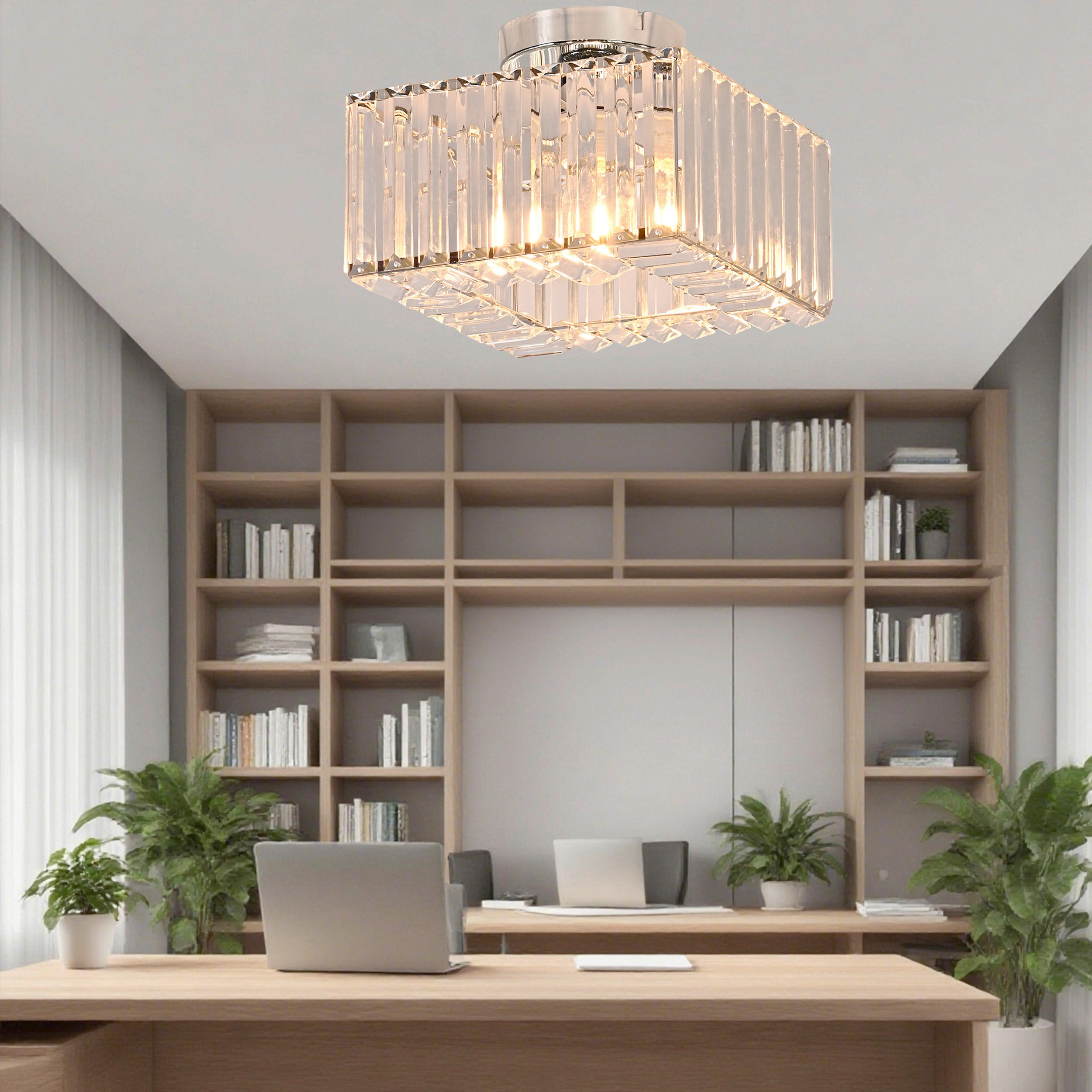 DECKENLEUCHTE     - Chromfarben, KONVENTIONELL, Glas (19.3/24.5/24.5cm)