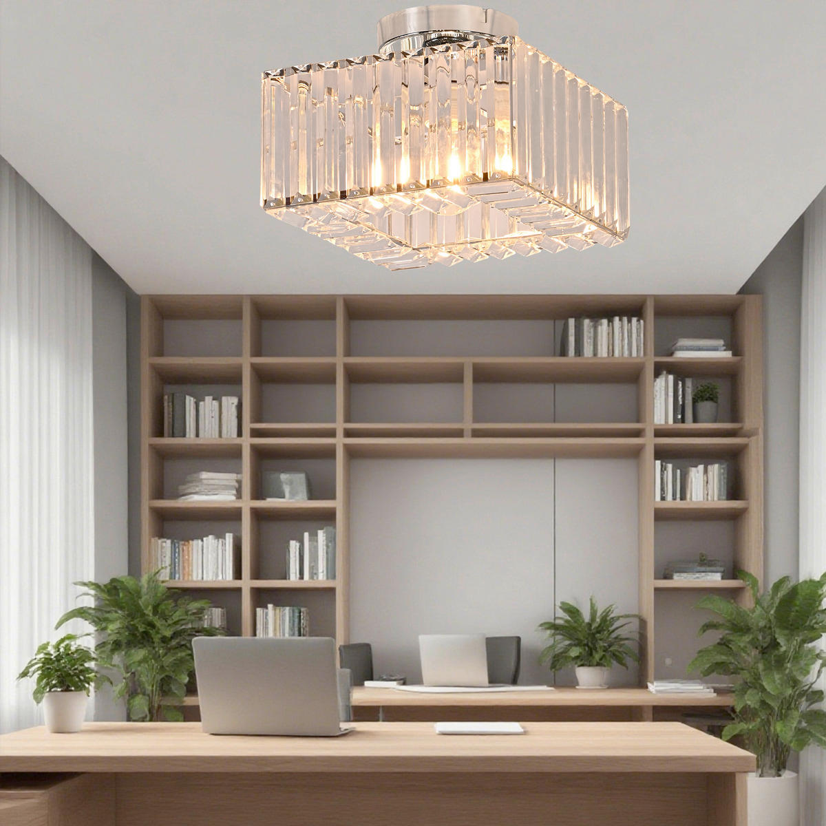 DECKENLEUCHTE     - Chromfarben, KONVENTIONELL, Glas (19.3/24.5/24.5cm)