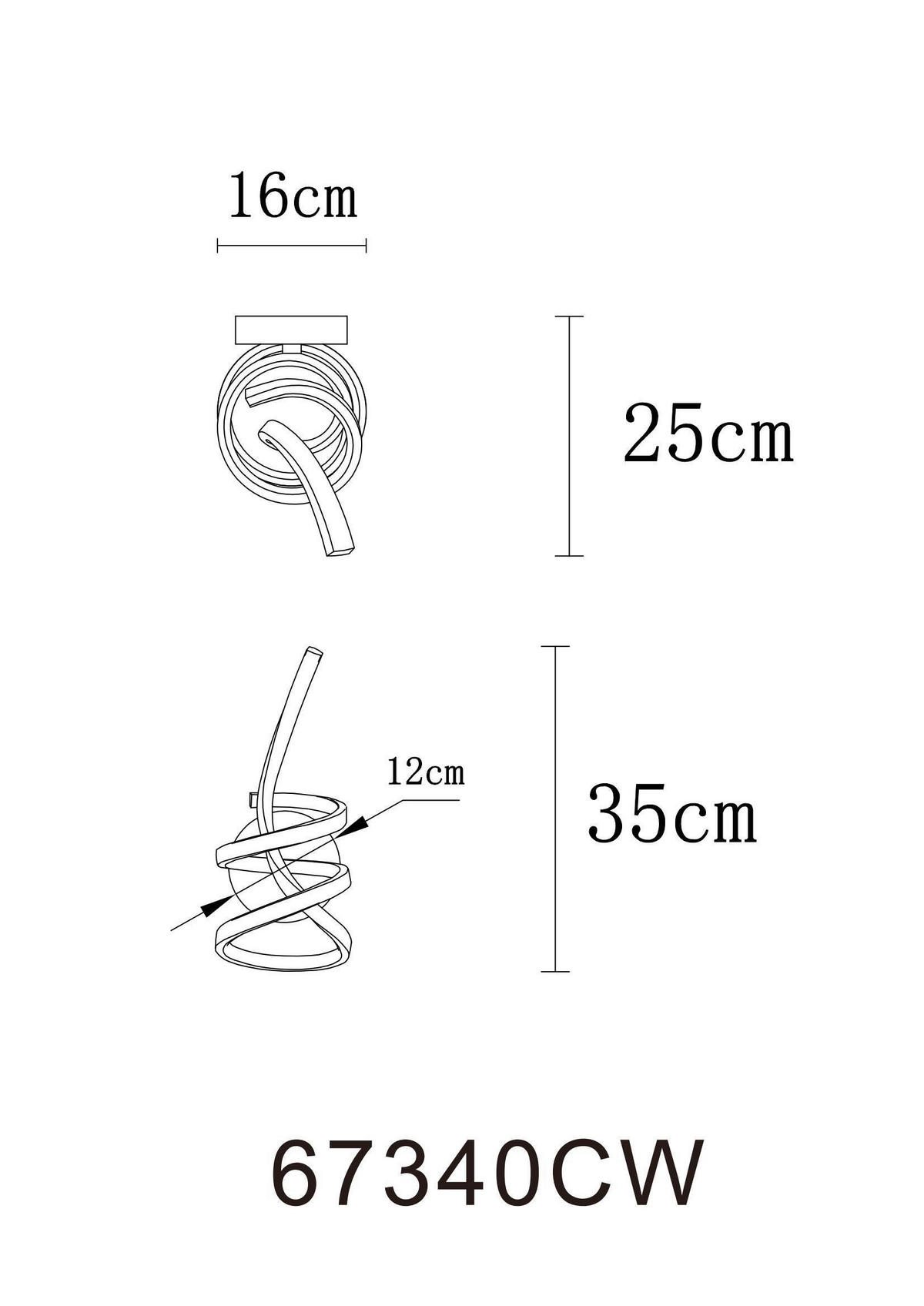 STROPNA LED-SVETILKA  IDUNA //3000 K/230 V/ - barve kroma/bela, Design, kovina/umetna masa (16/35cm) - Globo