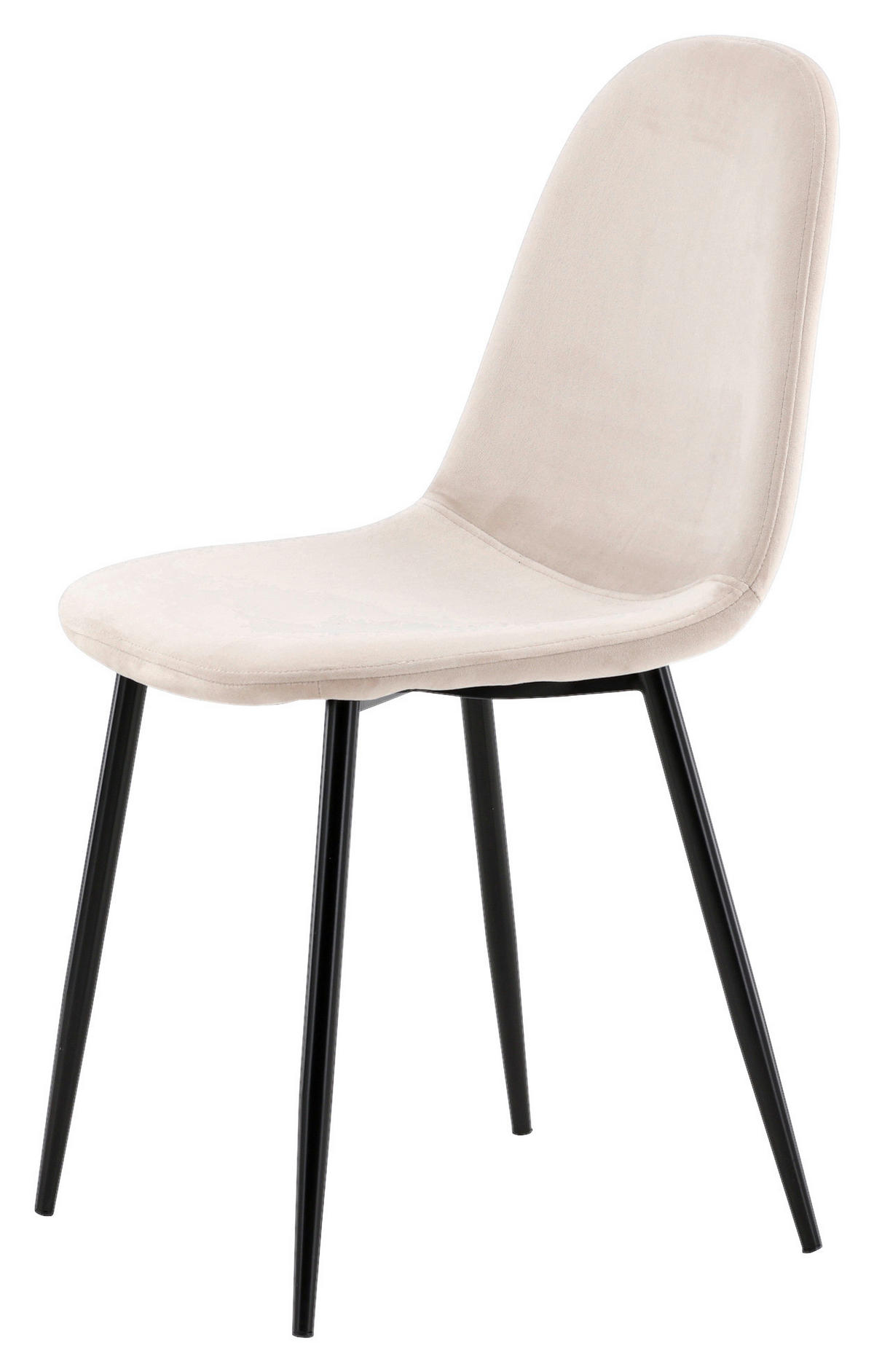 STUHL-SET 2 Stück  in Stahl Samt  - Beige/Schwarz, Design, Textil/Metall (44/88/53cm) - Livetastic
