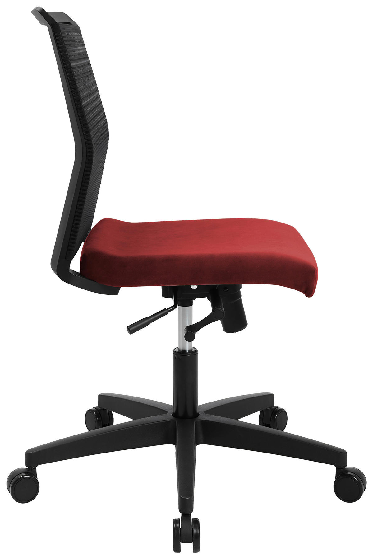 DREHSTUHL  in Flachgewebe, Netz Schwarz, Bordeaux  - Bordeaux/Schwarz, MODERN, Kunststoff/Textil (45/84-97/44cm) - Topstar