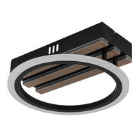 LED-DECKENLEUCHTE 25/25/8,5 cm   - Dunkelbraun/Schwarz, Natur, Holzwerkstoff/Kunststoff (25/25/8,5cm) - Globo