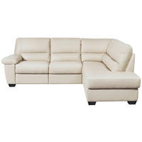 ECKSOFA Weiß Kombination Echtleder/Lederlook  - Weiß, KONVENTIONELL, Leder/Kunststoff (248/201cm) - Livetastic