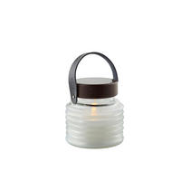 LED-LATERNE  - Transparent/Schwarz, KONVENTIONELL, Glas (12/12cm)