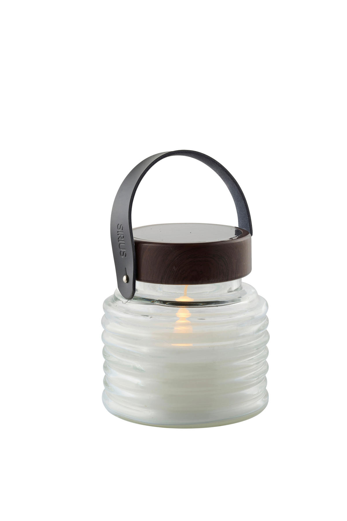 LED-LATERNE  - Transparent/Schwarz, KONVENTIONELL, Glas (12/12cm)
