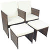 GARTENSESSEL-SET Stahl Braun  - Braun/Weiß, MODERN, Kunststoff/Textil (53/84/53cm) - Ambia Garden