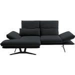 ECKSOFA in Echtleder Grau  - Gelb/Schwarz, Design, Leder/Metall (130/210cm) - Dieter Knoll