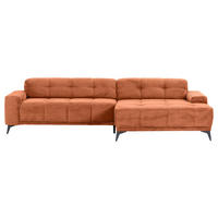 ECKSOFA in Cord Rostfarben  - Rostfarben/Schwarz, Konventionell, Textil/Metall (295/165cm) - Carryhome