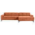 ECKSOFA  in Cord Rostfarben  295/165 cm  - Rostfarben/Schwarz, KONVENTIONELL, Textil/Metall (295/165cm) - Carryhome