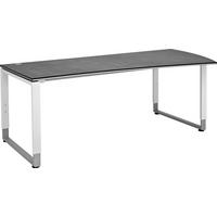 SCHREIBTISCH 200/80-100/68-82 cm  in Grau, Weiß  - Weiß/Grau, Basics, Holzwerkstoff/Metall (200/80-100/68-82cm) - Moderano