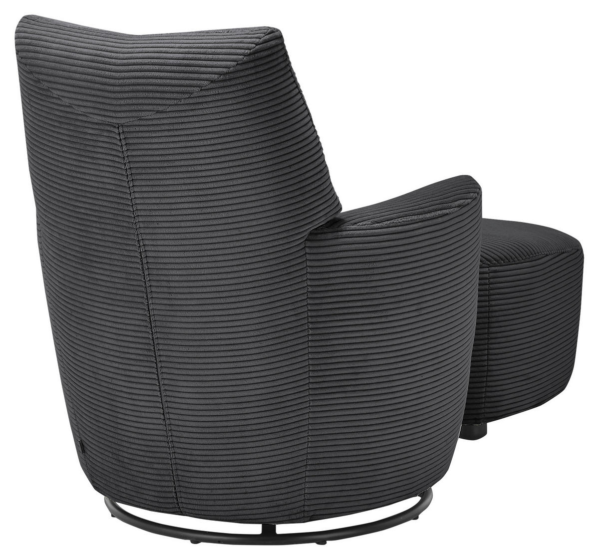 SESSEL Cord Dunkelgrau    - Dunkelgrau/Schwarz, Design, Textil/Metall (80/96/88cm) - SetOne by Musterring