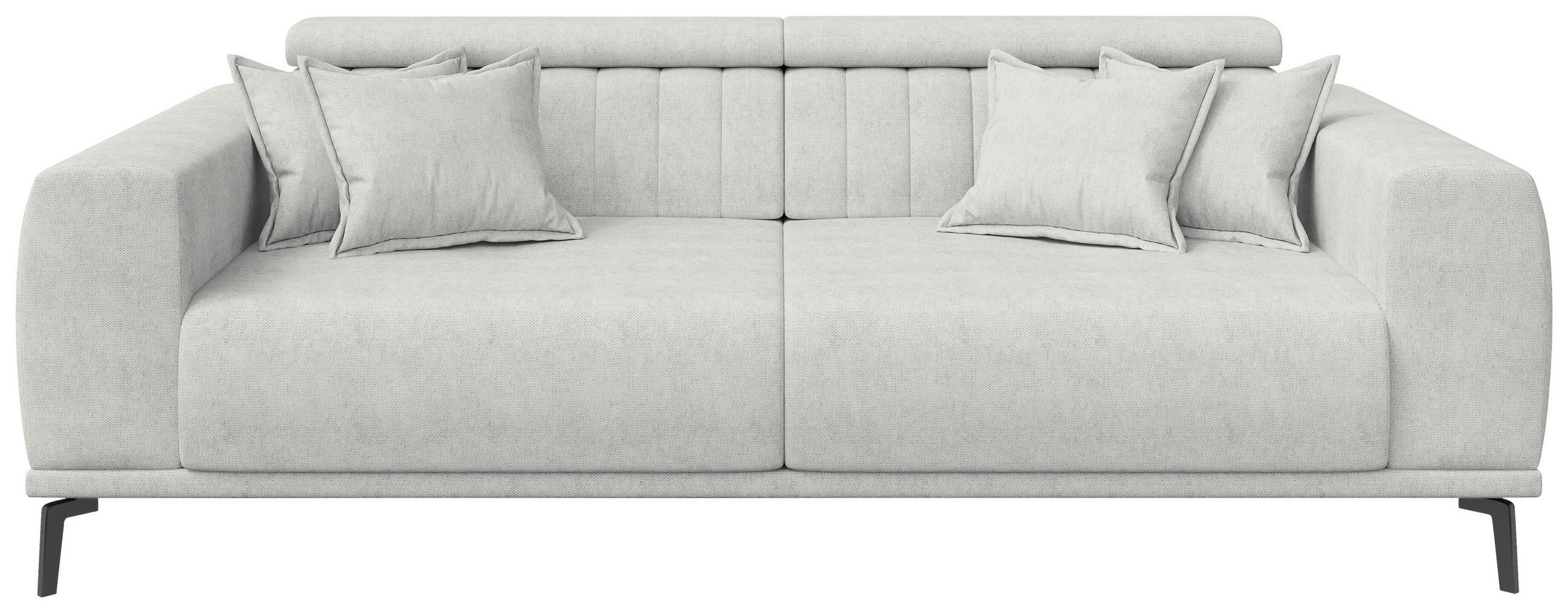 3-SITZER-SOFA Webstoff Naturfarben  - Schwarz/Naturfarben, KONVENTIONELL, Textil/Metall (240/80/110cm) - Carryhome