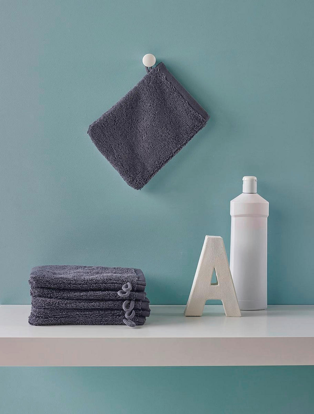 WASCHHANDSCHUHSET London Graphitfarben 3-teilig  - Graphitfarben, Basics, Textil (16/22cm) - Aquanova