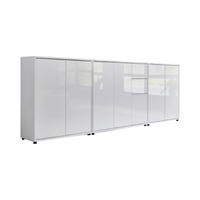 SIDEBOARD 263,5/73/33 cm  in Weiß, Weiß Hochglanz  - Weiß Hochglanz/Schwarz, MODERN, Holzwerkstoff/Kunststoff (263,5/73/33cm) - MID.YOU