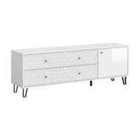 LOWBOARD  in 164/56/40 cm  - Weiß Hochglanz/Schwarz, Design, Holzwerkstoff/Kunststoff (164/56/40cm) - Livetastic