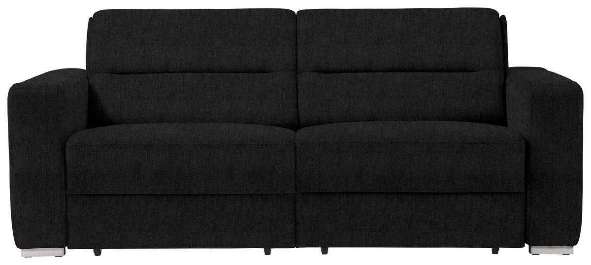 SCHLAFSOFA  in Schwarz  - Schwarz, KONVENTIONELL, Textil/Metall (202/86/92cm) - Sedda