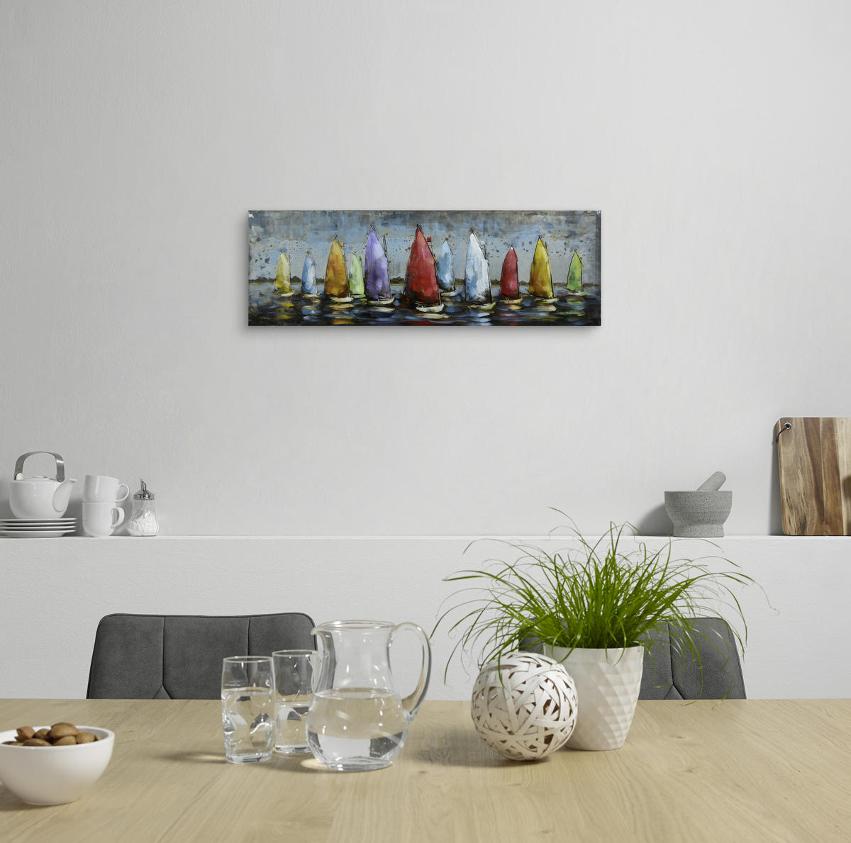 SLIKA METALNA     90/30 cm       - ljubičasta/žuta, Trend, metal (90/30cm) - Monee