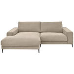 ECKSOFA Sandfarben Feincord  - Sandfarben/Schwarz, Design, Textil/Metall (177/253cm) - Dieter Knoll