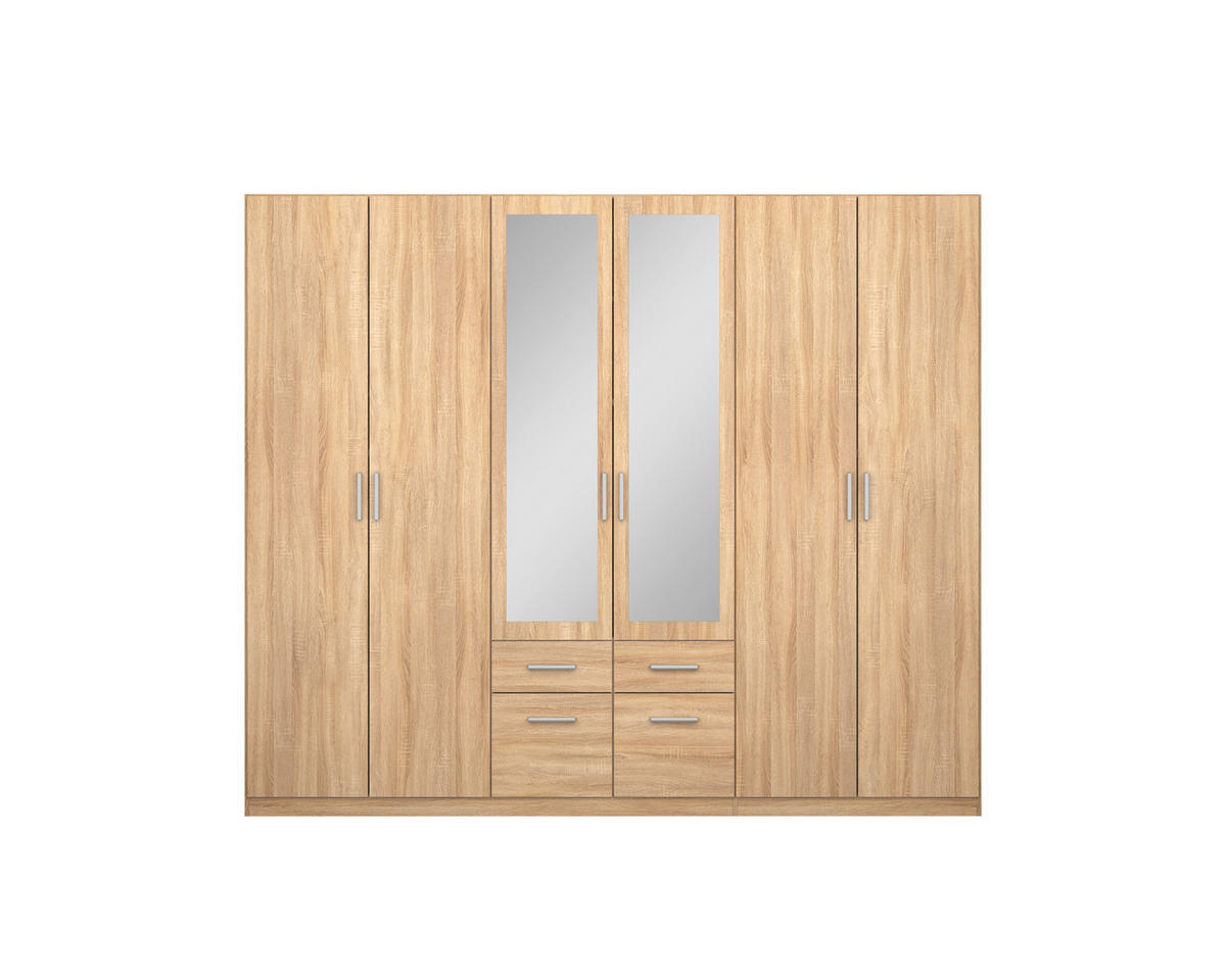 DREHTÜRENSCHRANK 271/229/54 cm 6-türig Sonoma Eiche  - Alufarben/Sonoma Eiche, MODERN, Holzwerkstoff/Kunststoff (271/229/54cm) - Rauch Möbel