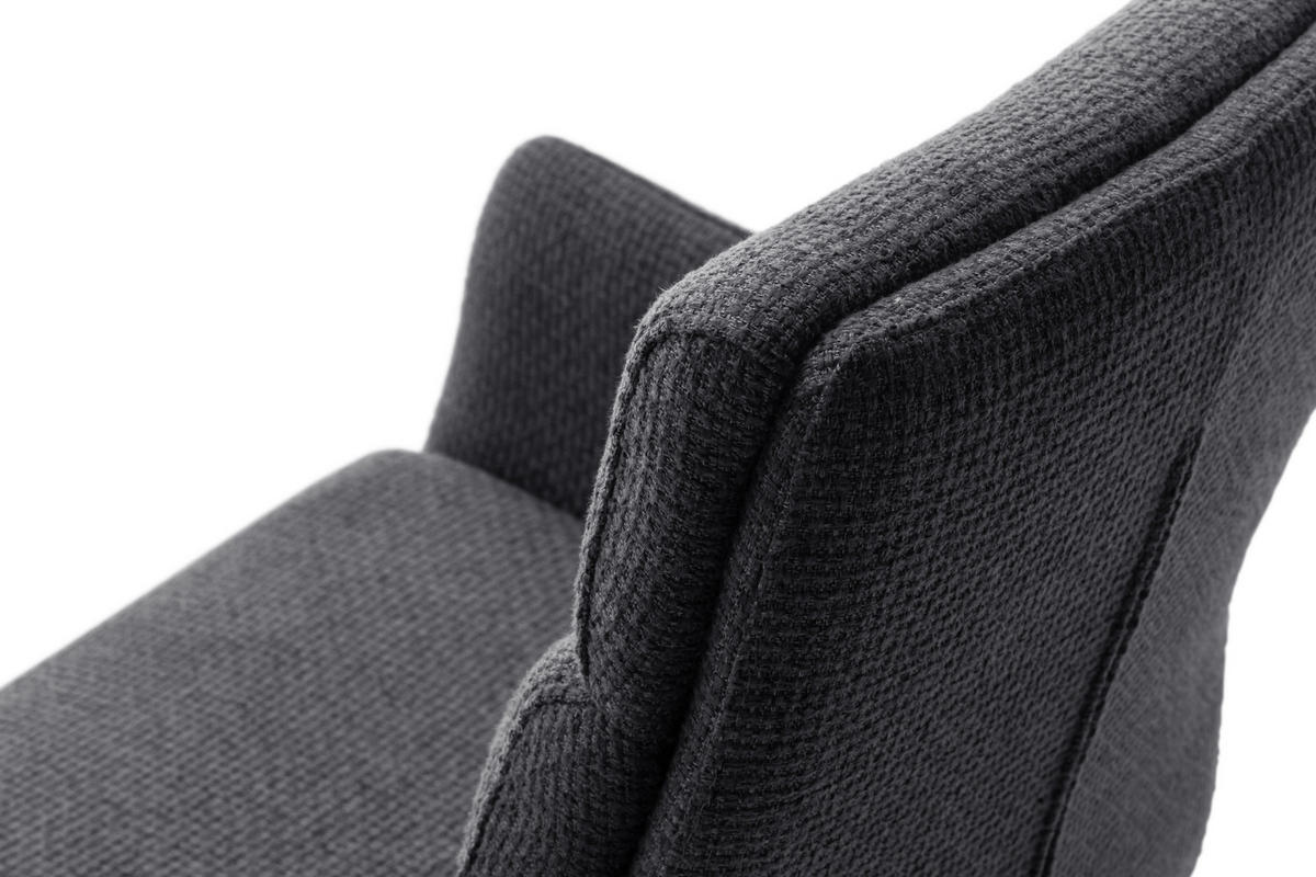 BARHOCKER in Metall, Textil Anthrazit, Edelstahlfarben  - Edelstahlfarben/Anthrazit, Design, Textil/Metall (54/84/52cm) - Dieter Knoll