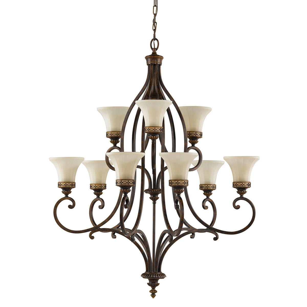 KRONLEUCHTER 94.6 /129 cm    - Braun, Konventionell, Glas/Metall (94.6 /129cm) - Elstead Lighting