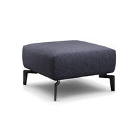 HOCKER Chenille Blau  - Blau/Schwarz, Design, Textil/Metall (70/70/46cm) - SENSOO