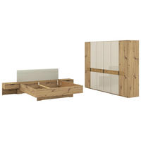SCHLAFZIMMER Champagner, Eiche Bianco  - Eiche Bianco/Champagner, Design, Glas/Holz (180/200cm) - Musterring