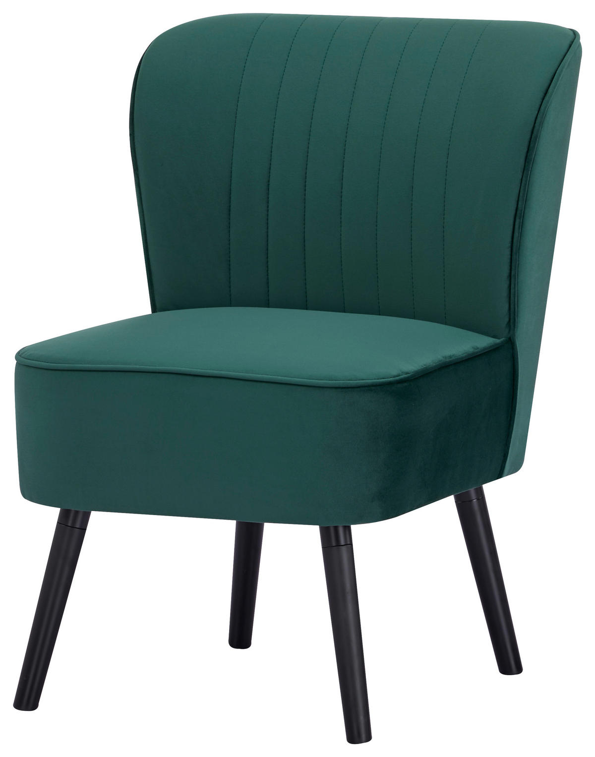 SESSEL Samt Grün    - Schwarz/Grün, Design, Holz/Textil (58/80/64cm) - P & B