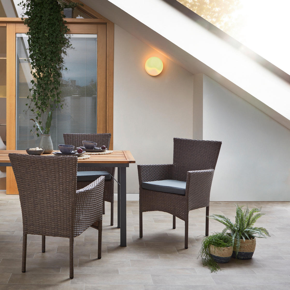 VRTNA STOLICA  siva, svijetlo smeđa  metal, plastika, tekstil      - siva/svijetlo smeđa, Design, metal/tekstil (62/87/57cm) - Ambia Garden