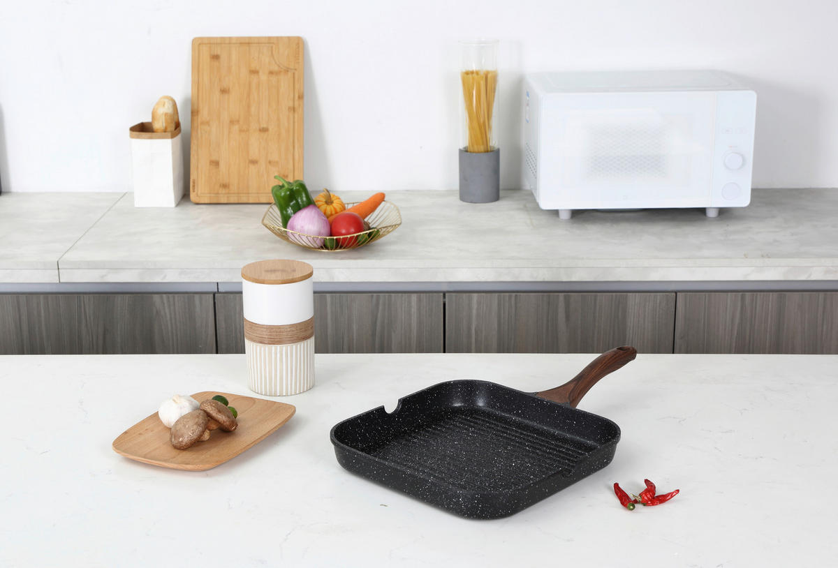 PONEV ZA ŽAR 28/28 cm  - črna, Basics, kovina/les (28/28cm)