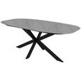 ESSTISCH Grau, Schwarz oval   - Schwarz/Grau, Design, Holzwerkstoff/Metall (180/100/76cm) - Carryhome