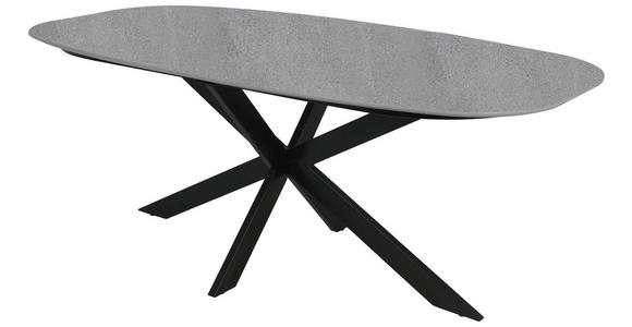 ESSTISCH Grau, Schwarz oval   - Schwarz/Grau, Design, Holzwerkstoff/Metall (180/100/76cm) - Carryhome