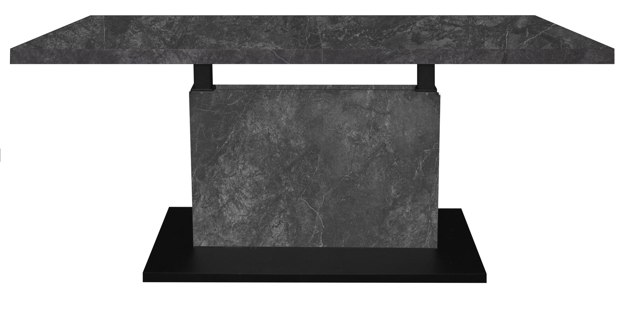 COUCHTISCH Lift Couchtisch 120-160/70/56-75 cm rechteckig Graphitfarben, Schwarz  - Graphitfarben/Schwarz, Design, Holzwerkstoff/Metall (120-160/70/56-75cm) - MID.YOU