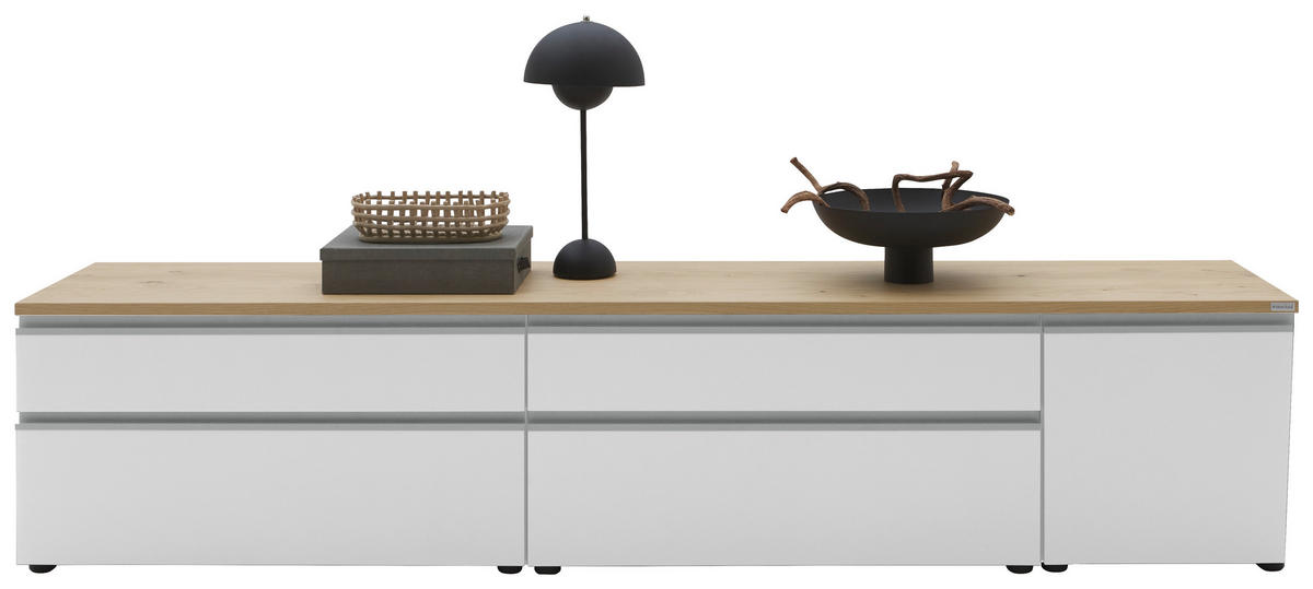 LOWBOARD  in 225/46/41 cm  - Eichefarben/Silberfarben, Design, Holzwerkstoff/Kunststoff (225/46/41cm) - Dieter Knoll